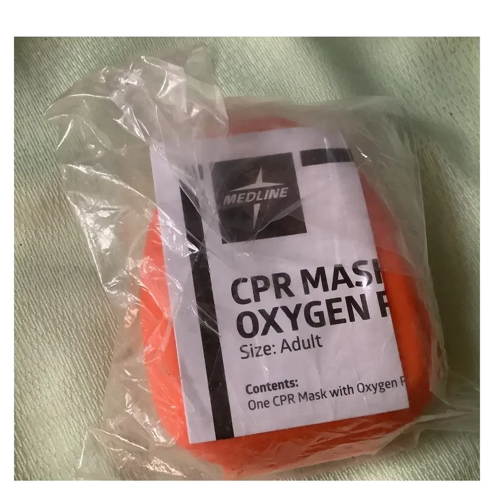 New Medline CPR Mask With Oxygen Port Adult